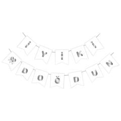 UZAR YAZI İYİ Kİ DOĞDUN BEYAZ ZEMİN GÜMÜŞ