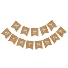 UZAR YAZI HAPPY BİRTHDAY KRAFT ZEMİN GÜMÜŞ