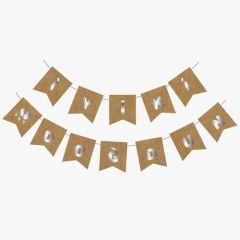 UZAR YAZI İYİ Kİ DOĞDUN KRAFT ZEMİN GÜMÜŞ