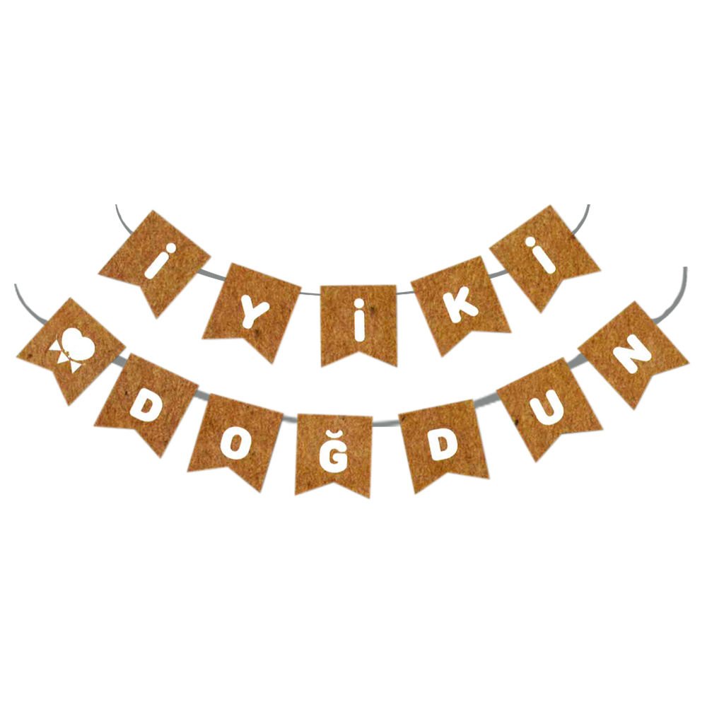 UZAR YAZI İYİ Kİ DOĞDUN KRAFT ZEMİN BEYAZ