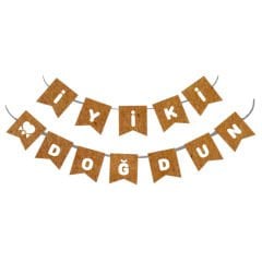 UZAR YAZI İYİ Kİ DOĞDUN KRAFT ZEMİN BEYAZ