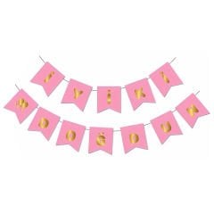 UZAR YAZI İYİ Kİ DOĞDUN PEMBE ZEMİN GOLD