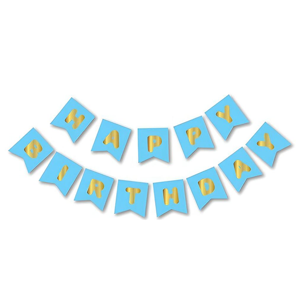 UZAR YAZI HAPPY BİRTHDAY MAVİ ZEMİN GOLD