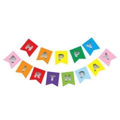 UZAR YAZI HAPPY BİRTHDAY RENKLİ GÜMÜŞ