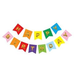 UZAR YAZI HAPPY BİRTHDAY RENKLİ GOLD