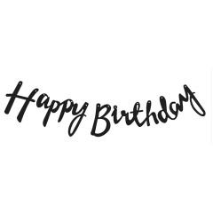 KALİGRAFİ BANNER HAPPY BİRTHDAY SİYAH