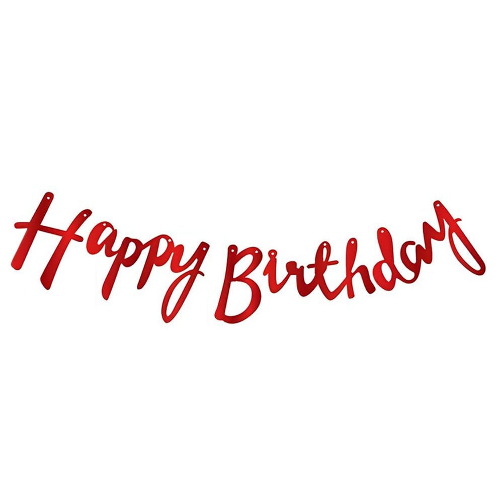 KALİGRAFİ BANNER HAPPY BİRTHDAY KIRMIZI