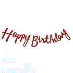 KALİGRAFİ BANNER HAPPY BİRTHDAY KIRMIZI