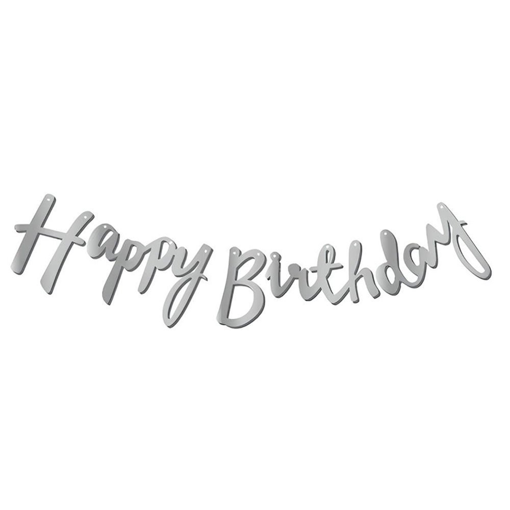 KALİGRAFİ BANNER HAPPY BİRTHDAY GÜMÜŞ