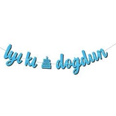 KALİGRAFİ BANNER İYİ Kİ DOĞDUN MAVİ