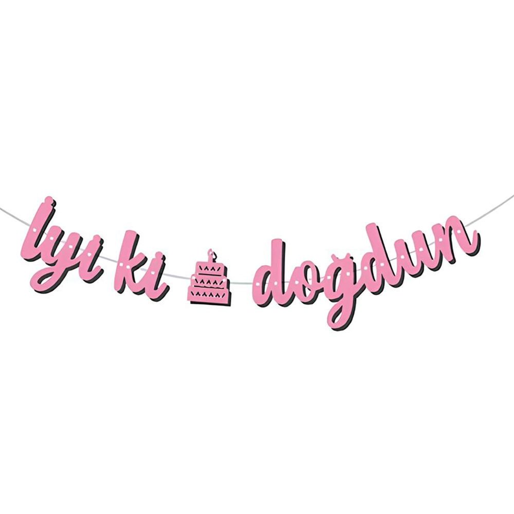 KALİGRAFİ BANNER İYİ Kİ DOĞDUN PEMBE