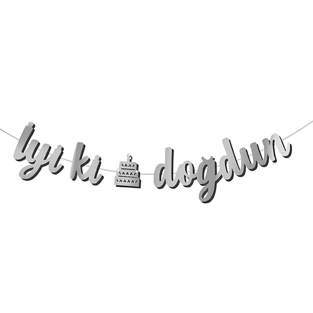 KALİGRAFİ BANNER İYİ Kİ DOĞDUN GÜMÜŞ