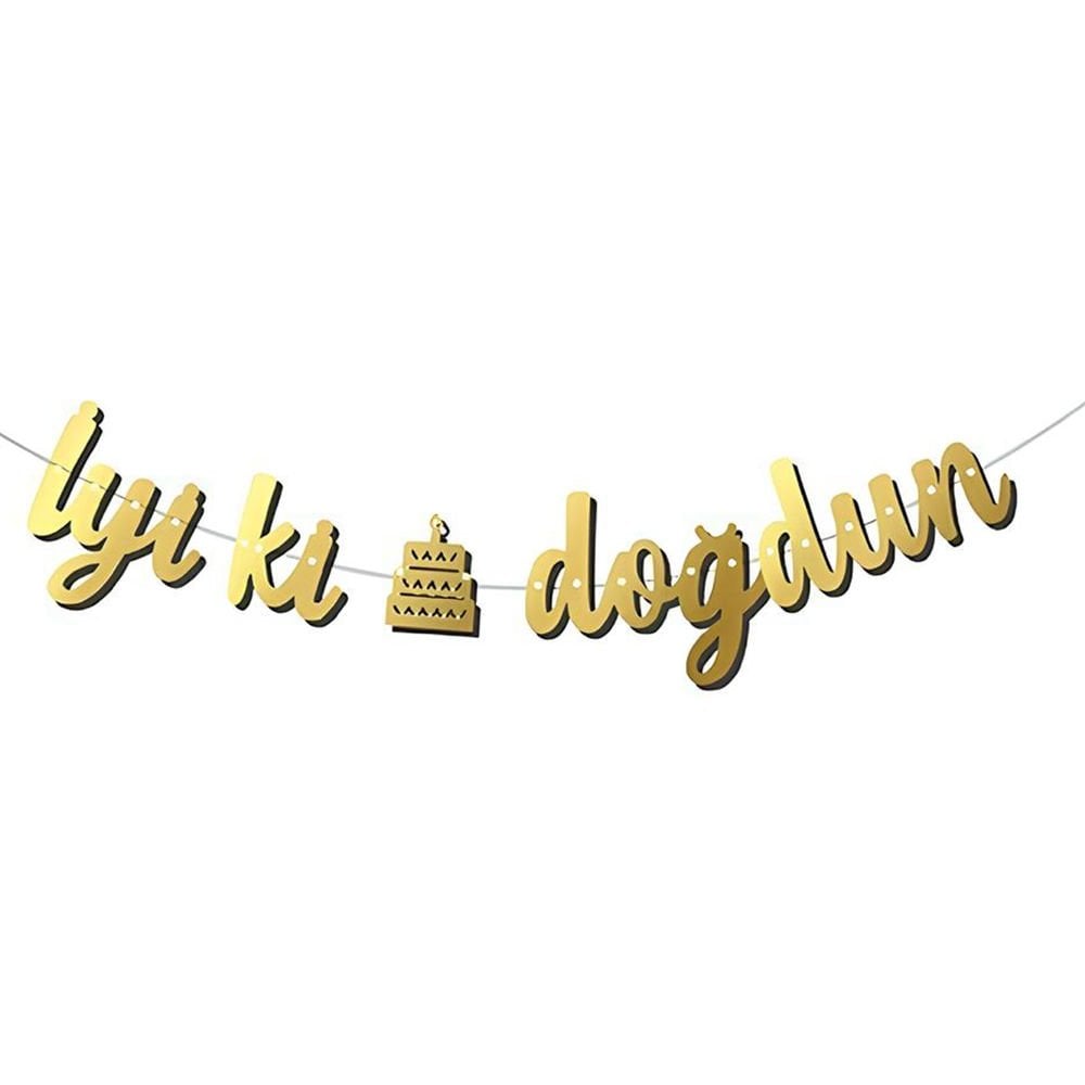 KALİGRAFİ BANNER İYİ Kİ DOĞDUN  GOLD
