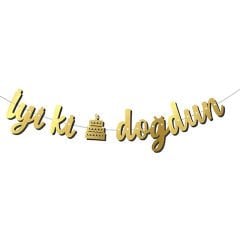 KALİGRAFİ BANNER İYİ Kİ DOĞDUN  GOLD