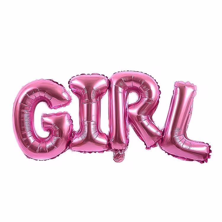 Girl Pembe Yazı Folyo Balon