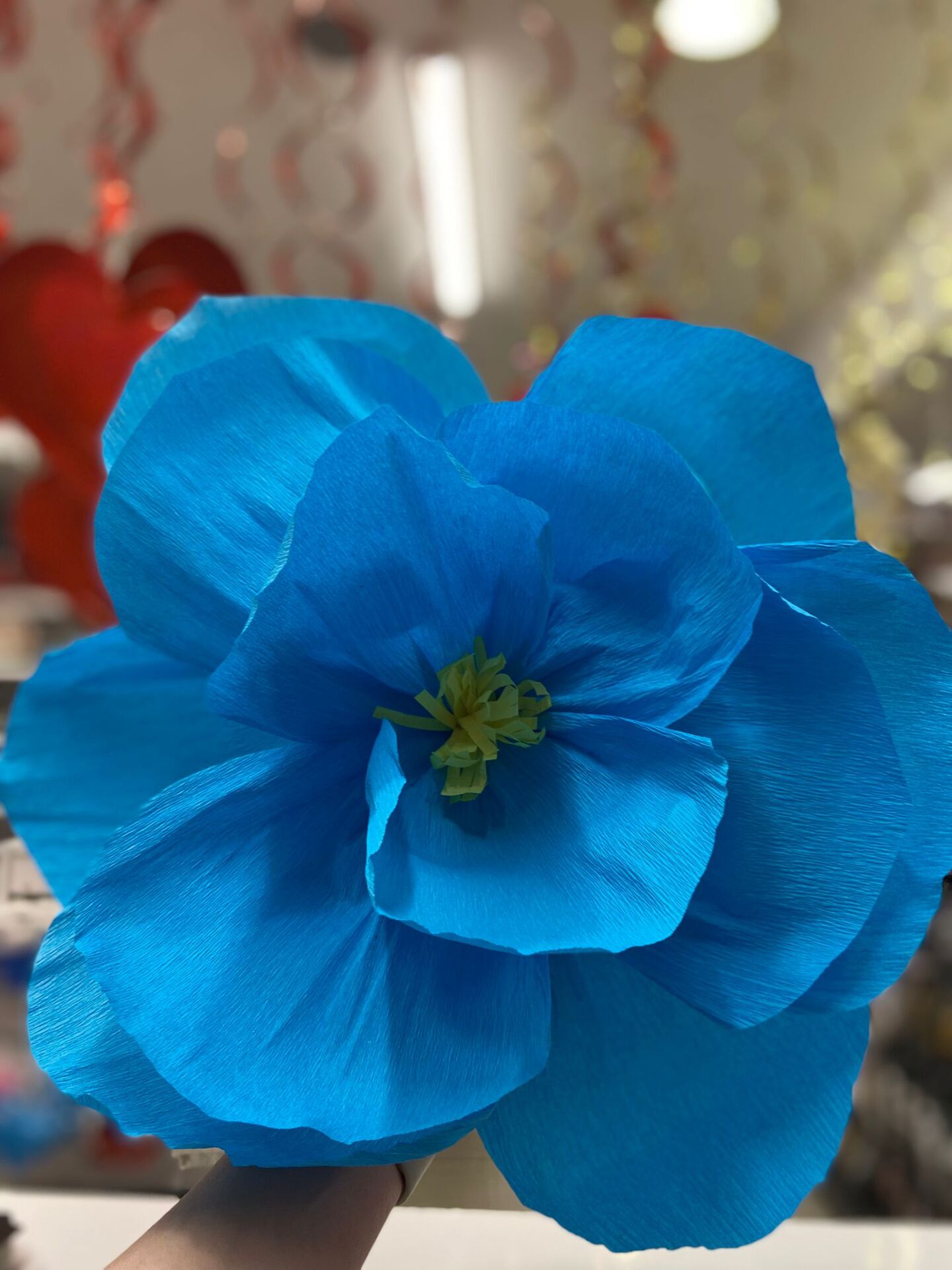 30*30 CM KOYU MAVİ DEKORATİF ÇİÇEK