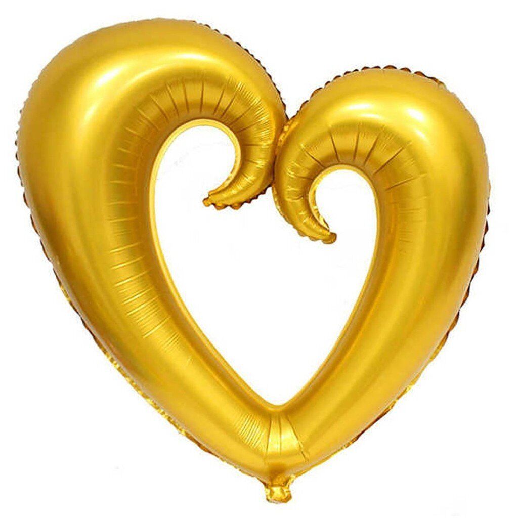 Ortası Boş Kalp Gold Folyo Balon