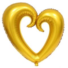 Ortası Boş Kalp Gold Folyo Balon