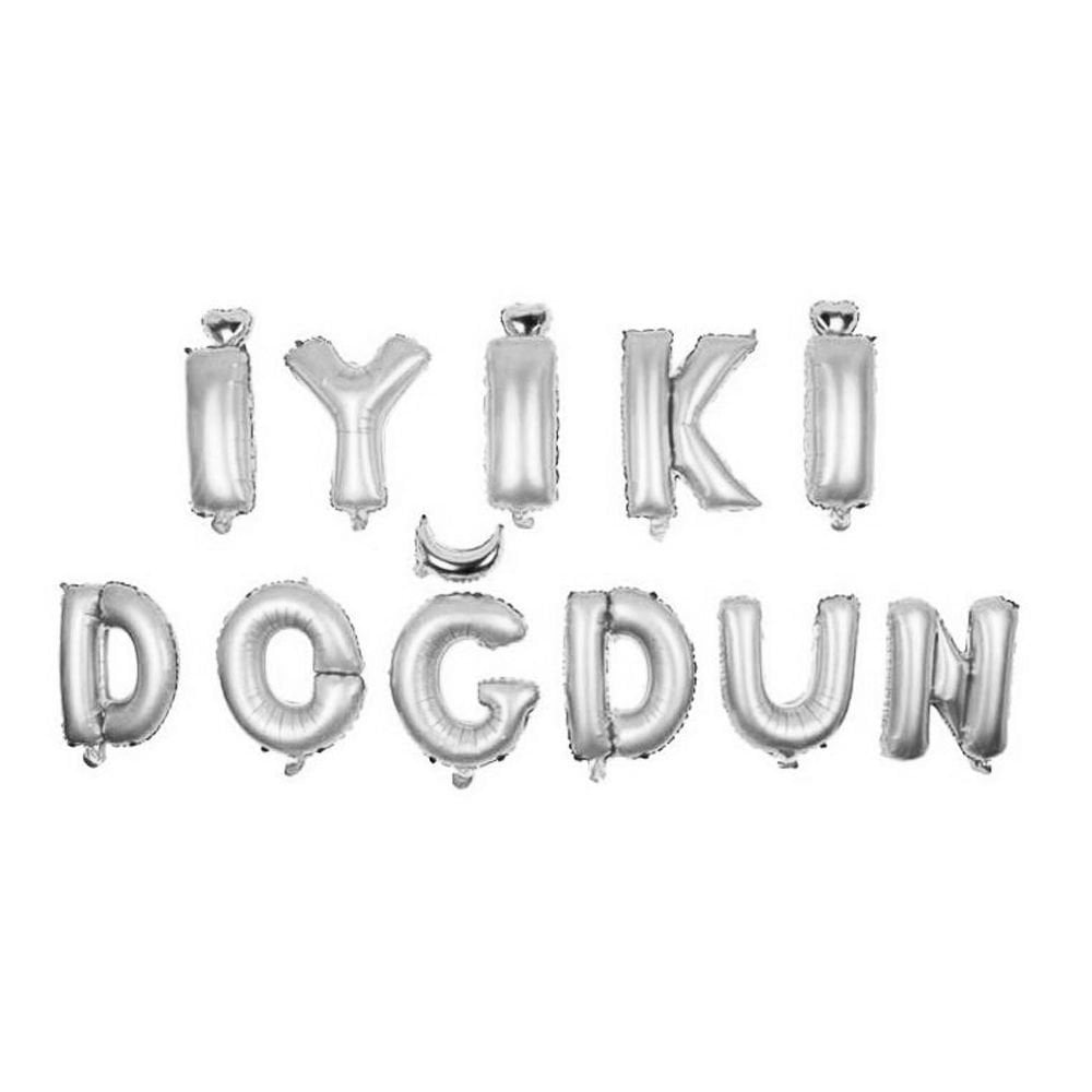 DÜZ İYİ Kİ DOĞDUN FOLYO SET BALON GÜMÜŞ