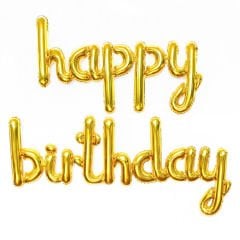 HAPPY BIRTHDAY FOLYO SET BALON GOLD