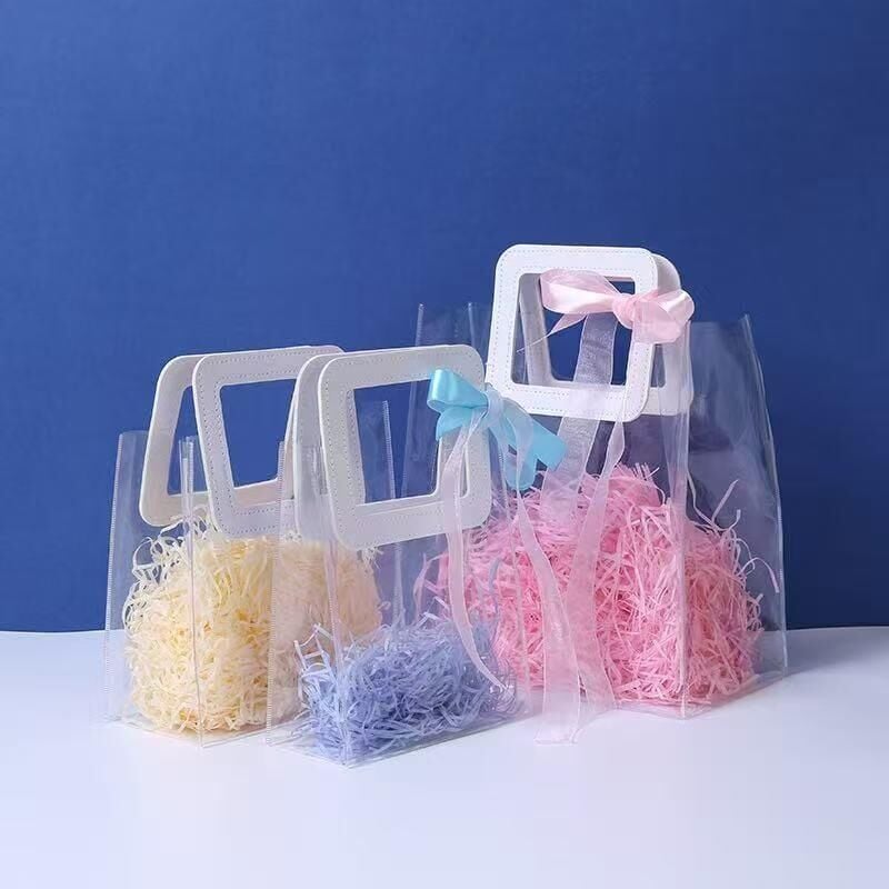 ÇANTA ŞEFFAF BEYAZ TUTAMAÇLI 28*25*14 CM 10 LU