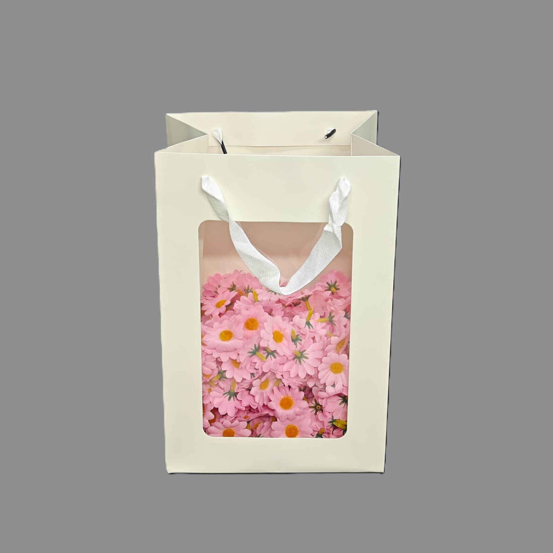 ÇANTA ÖN YÜZÜ ŞEFFAF BEYAZ RENK 20*16*30 CM 10 LU