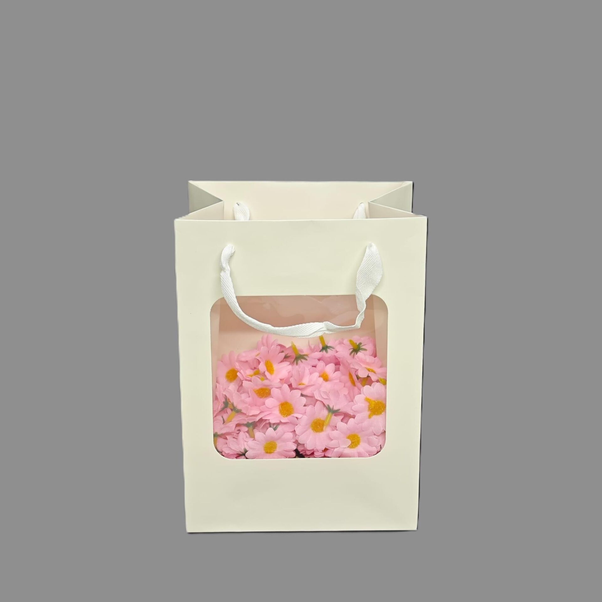 ÇANTA ÖN YÜZÜ ŞEFFAF BEYAZ RENK 18*13*25 CM 12 Lİ