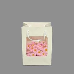 ÇANTA ÖN YÜZÜ ŞEFFAF BEYAZ RENK 18*13*25 CM 12 Lİ