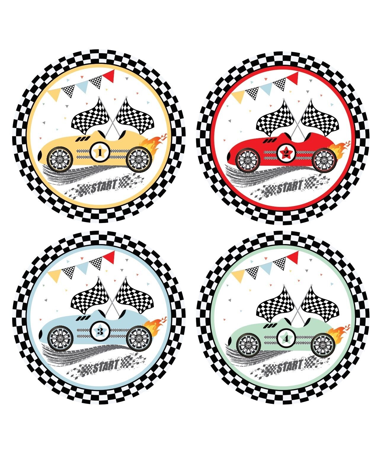 Karton Tabak Yarış Arabaları 23 Cm 8 Parça