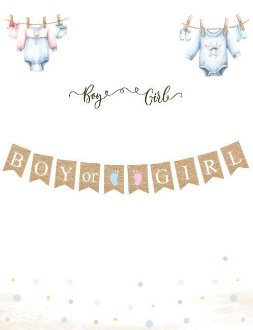 Kağıt Banner Cinsiyet Jüt Görünümlü Boy Girl 10 Parça