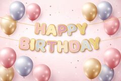 ÖZEL KESİM MAKARON HAPPY BIRTHDAY BANNER