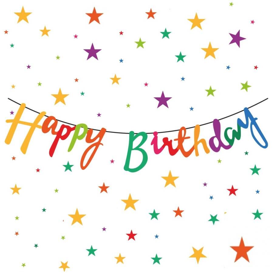 Kaligrafi Banner Happy Birthday Pastel Tema