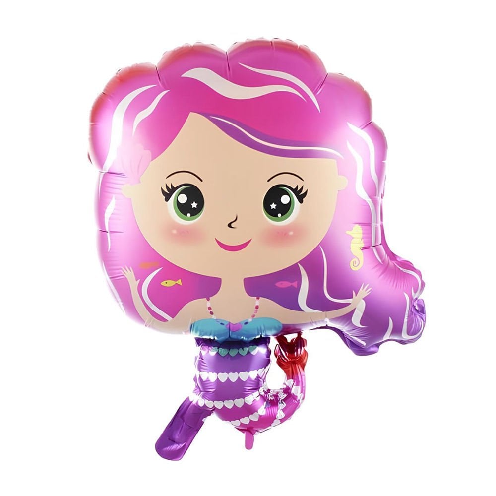 PEMBE SAÇLI DENİZ KIZI FOLYO BALON