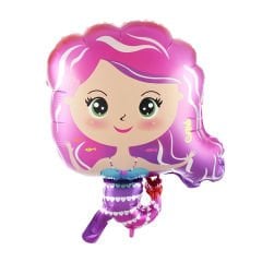 PEMBE SAÇLI DENİZ KIZI FOLYO BALON