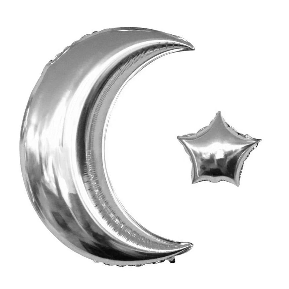 AY YILDIZ FOLYO BALON GÜMÜŞ