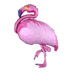 AYAKLI FLAMİNGO FOLYO BALON PEMBE