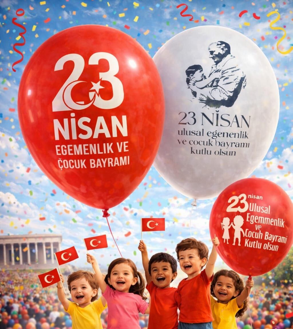 12'' 23 NİSAN BASKILI BALON 25Lİ