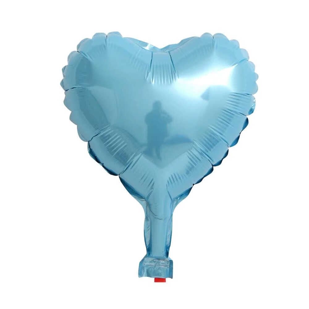 10' BEBEK MAVİ 'KALP FOLYO BALON  50 Lİ