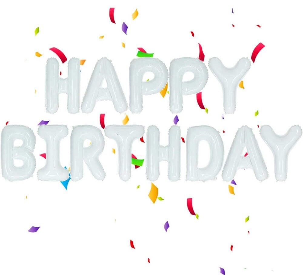 Happy Birthday Takım Folyo Balon Beyaz
