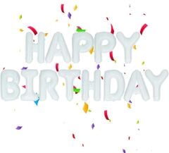 Happy Birthday Takım Folyo Balon Beyaz